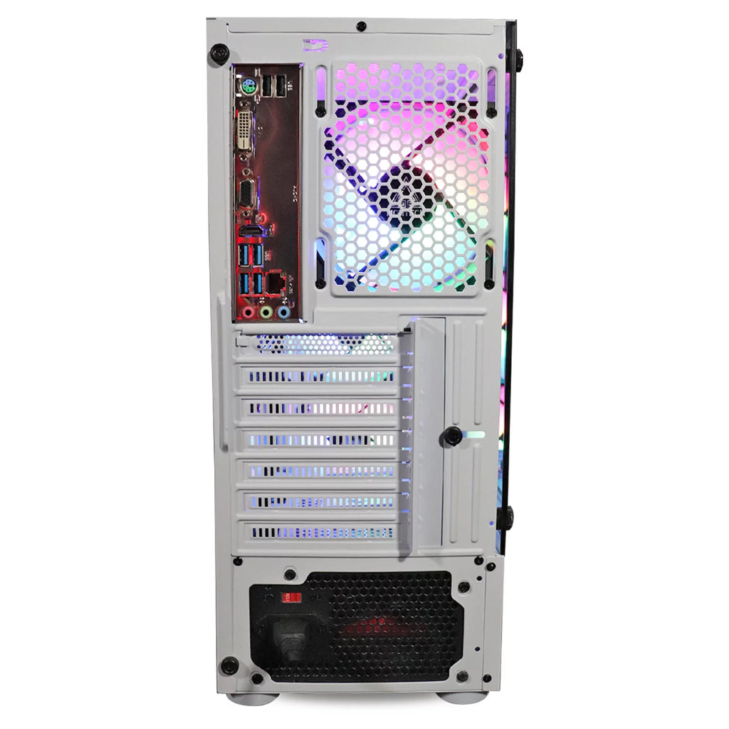 Whiteout Gaming PC Desktop Computer AMD Ryzen 5 5600G 16GB DDR4 128GB SSD 1TB HDD P31922