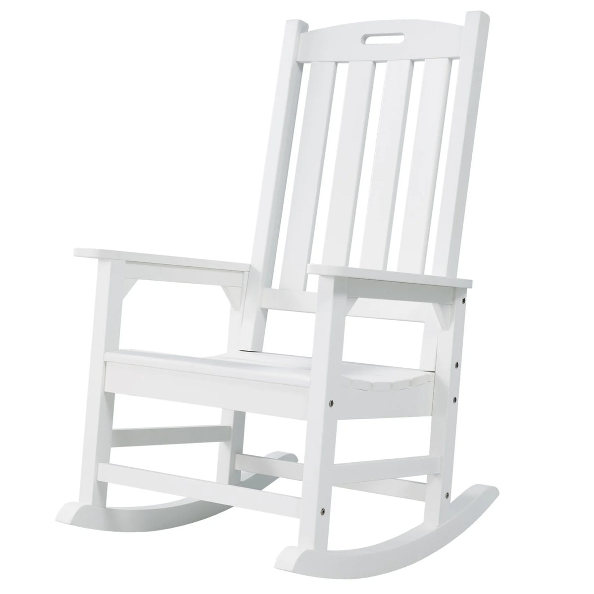 White Poly Lumber Rocking Chair with High Back O859