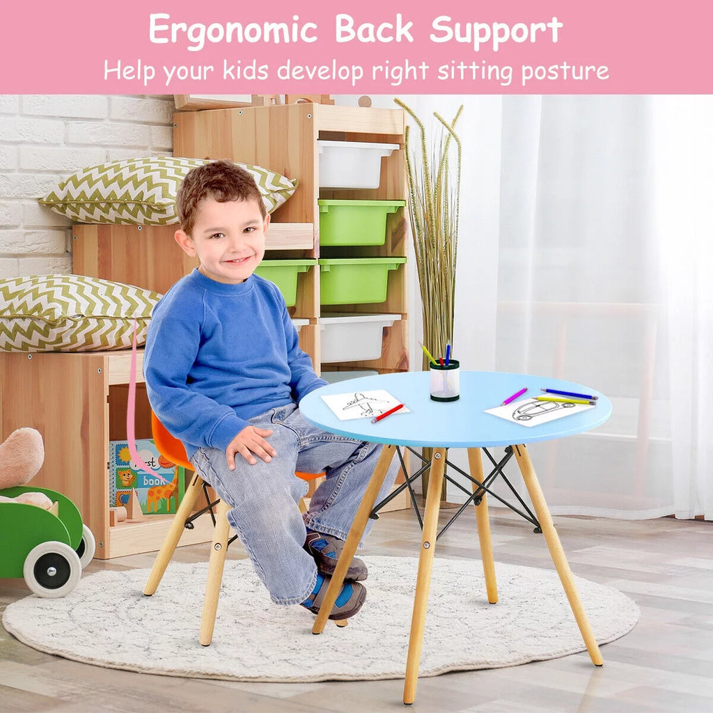 5 PC Kids Round Table Chair Set with 4 Armless Chairs A472