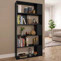 Black Chipboard Book Cabinet Room Divider O766418