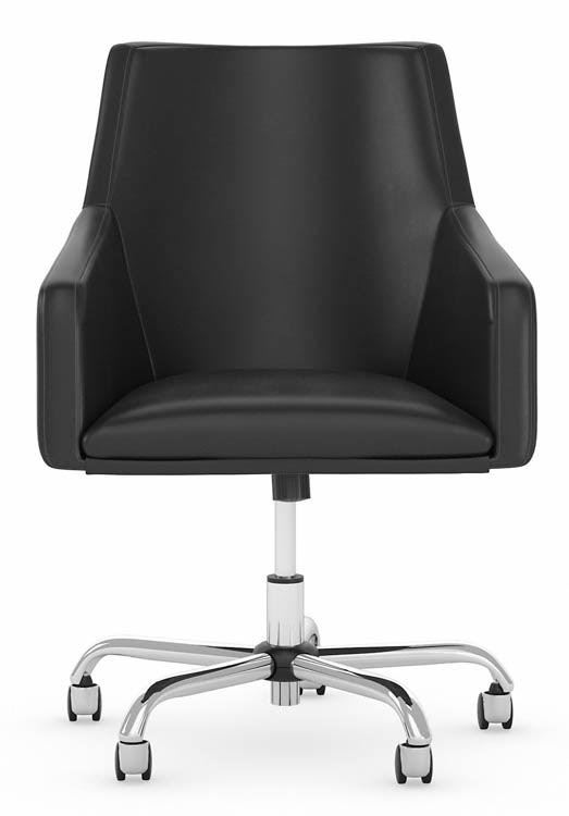 Black Leather Box Chair N219