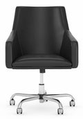 Black Leather Box Chair N219