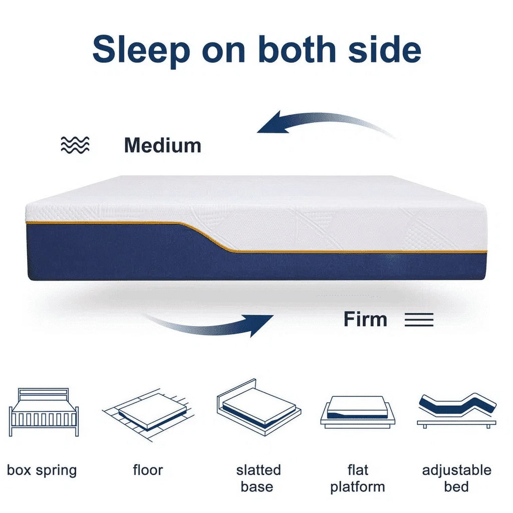8 inch Twin Size Medium Gel Memory Foam Mattress D9175