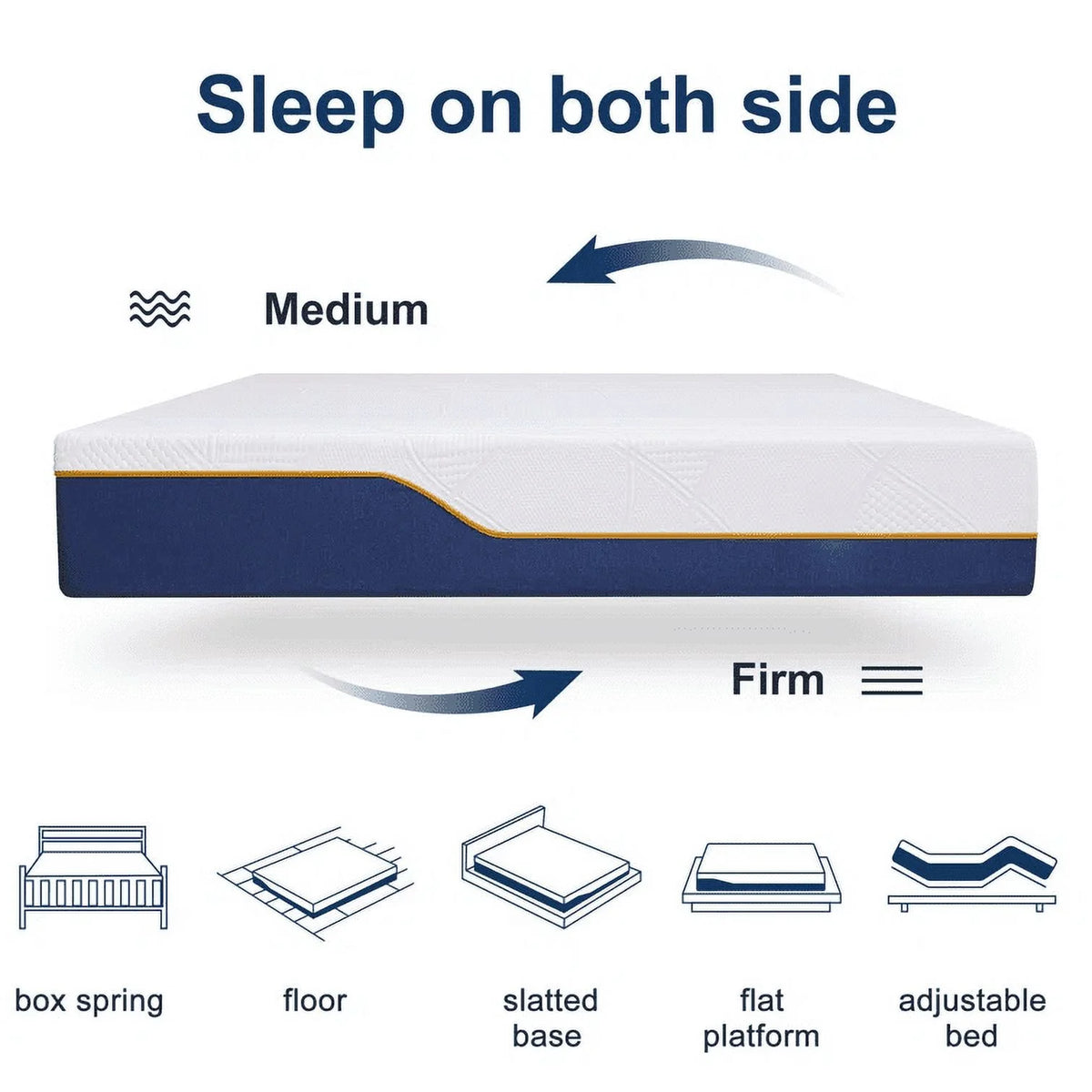 8 inch Twin Size Medium Gel Memory Foam Mattress D9175