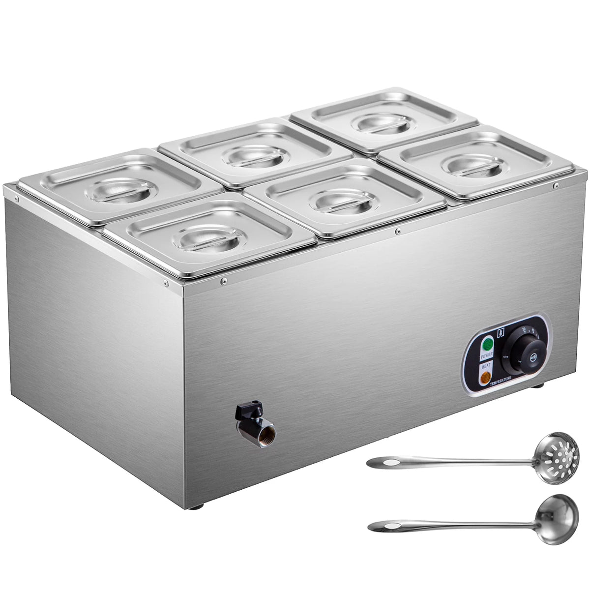 110V 6-Pan Stainless Steel Commercial Food Warmer B13519