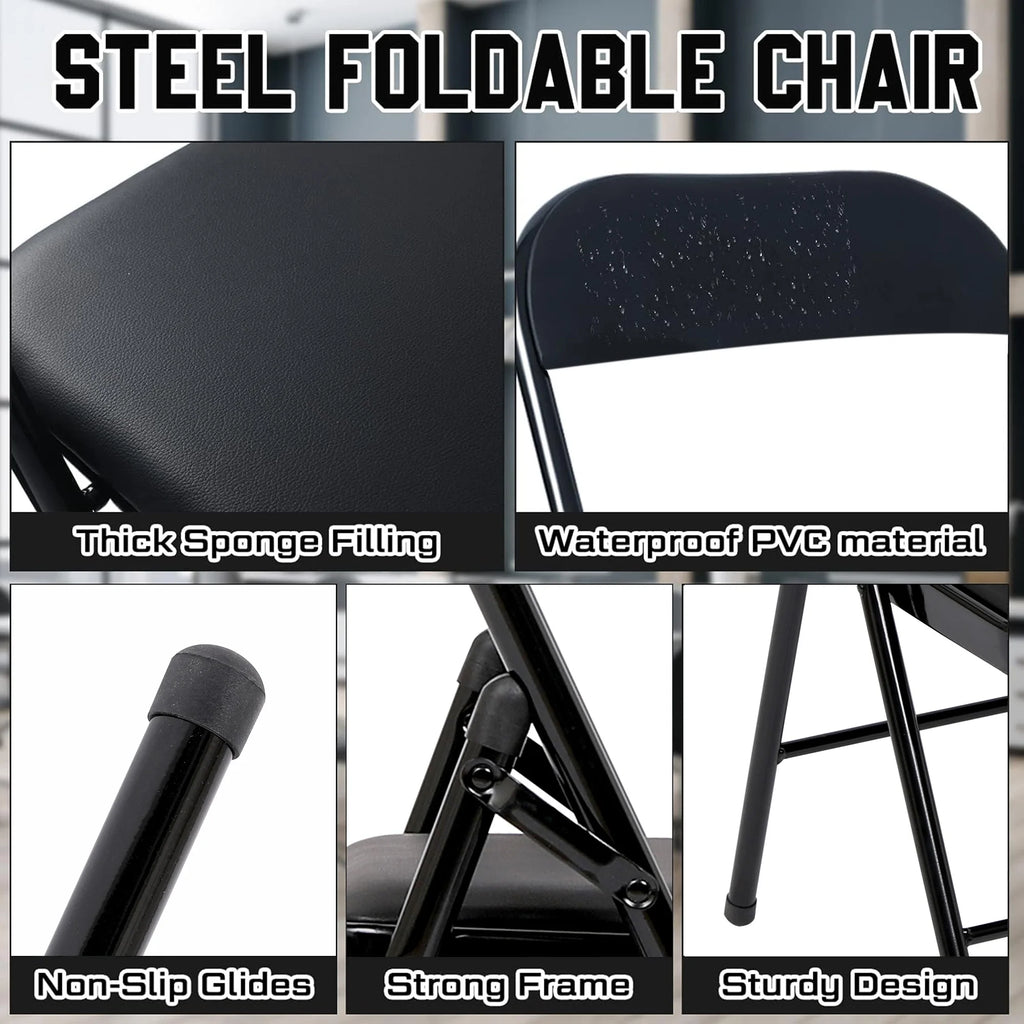 Black Vinyl Folding Chair 6 Pack D246187
