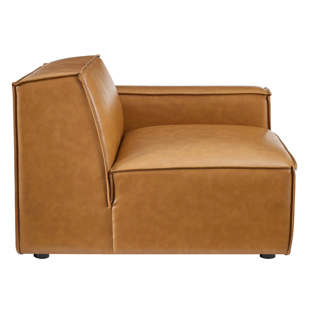Tan 6-Piece Vegan Leather Sectional Sofa C78729