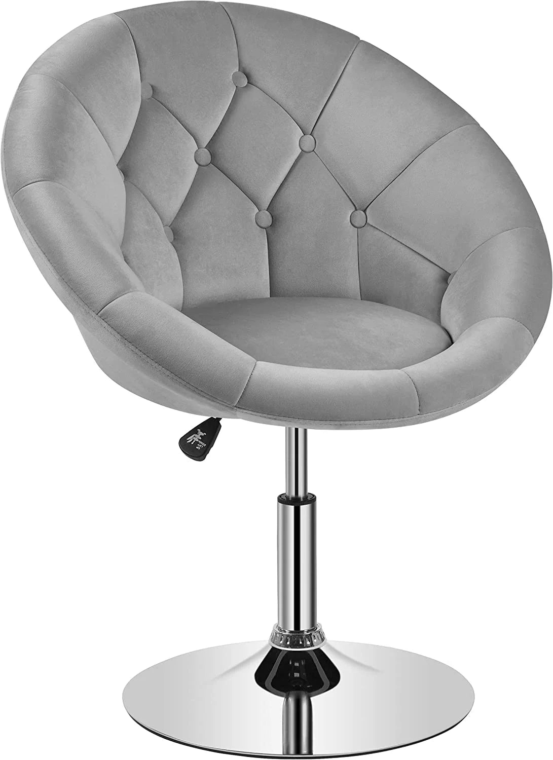 Velvet Tufted Swivel Accent Chair with Chrome Frame E839