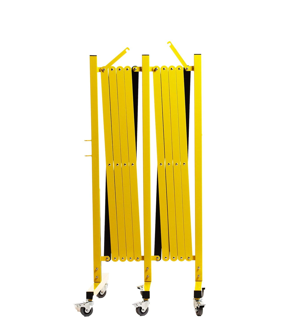 Expandable Metal Barricade, 11 Feet, Yellow and Black D601143