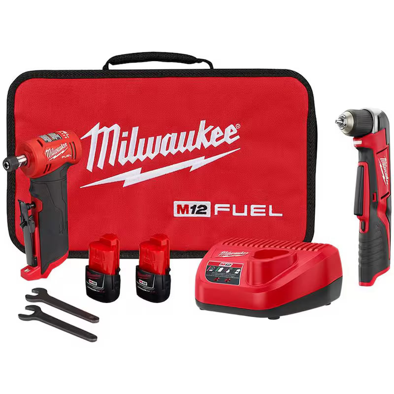 12-Volt Lithium-Ion Cordless Right Angle Die Grinder Kit with Right Angle Drill D58441