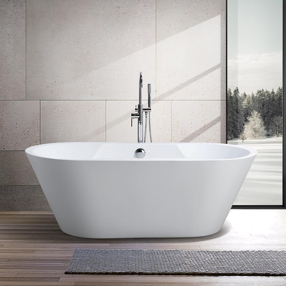 67 in. Acrylic Freestanding Bathtub in White T925