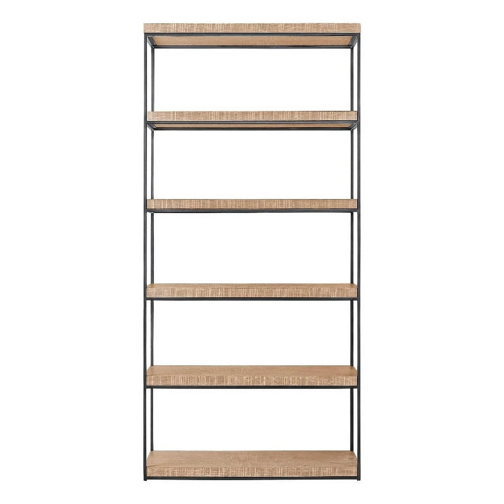 Modern Farmhouse Etagere in Tan Natural Oak P47778
