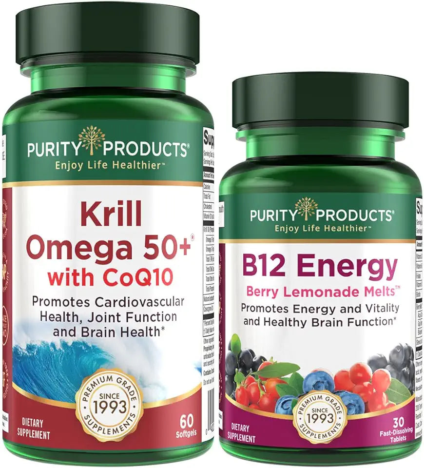 Krill Oil CoQ10 Vitamin D B12 Supplement I2375