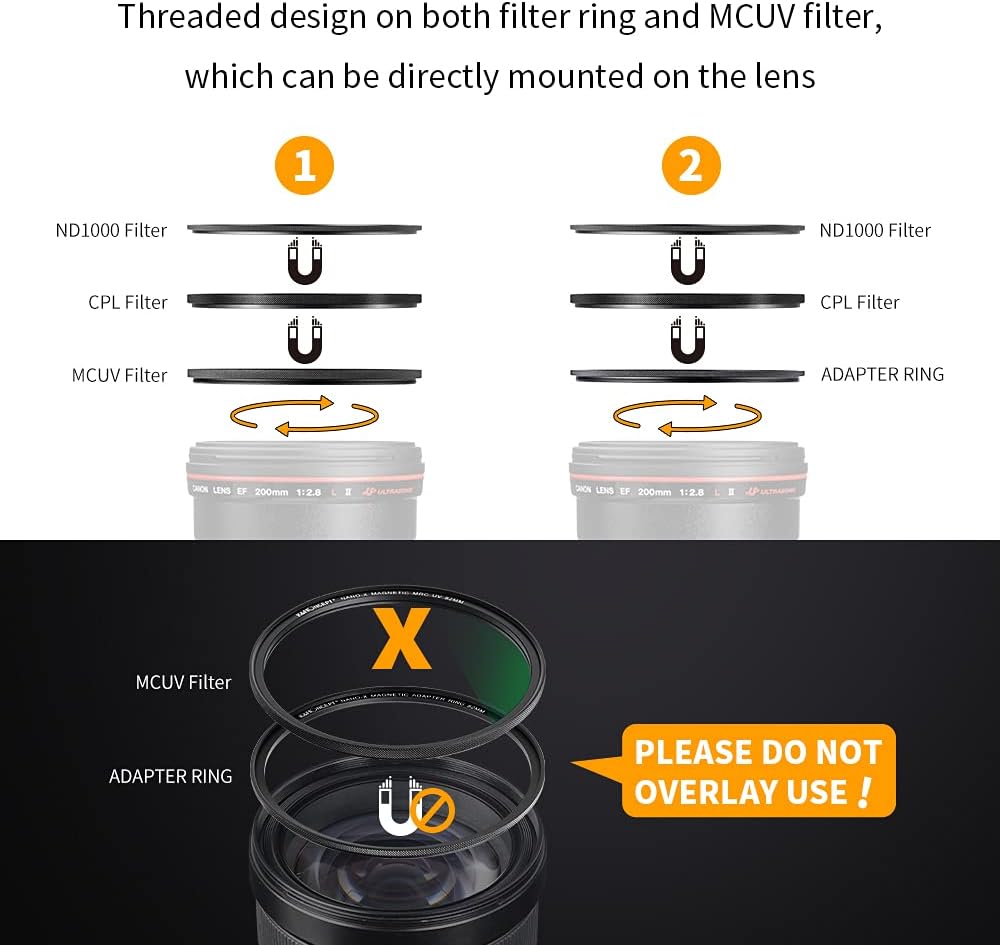 72mm Magnetic Lens Filter Kit with 4 in 1 Filter Pouch B936081