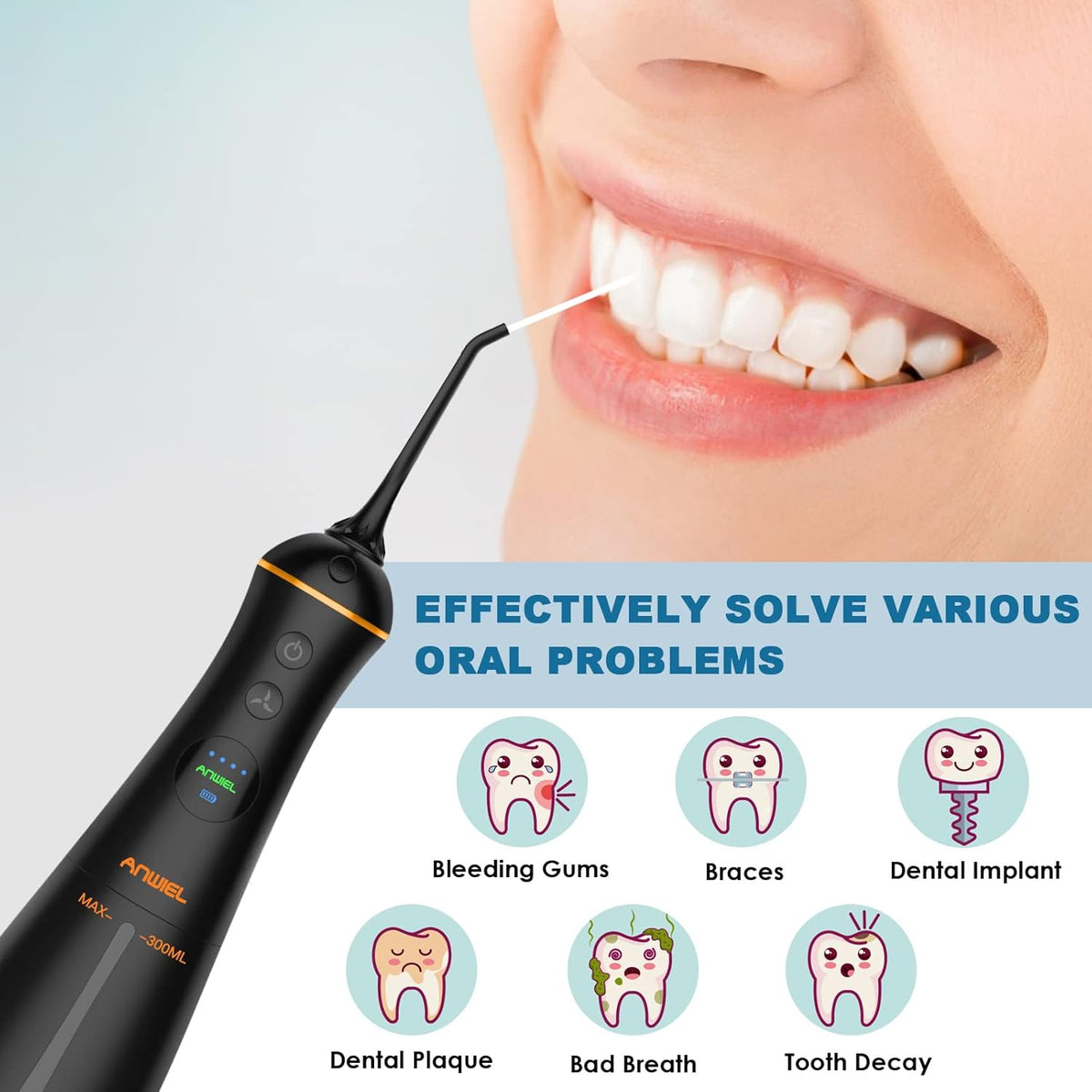 Water Flosser and Electric Toothbrush Combo, Cordless Oral Irrigator, Pack of 2 T632