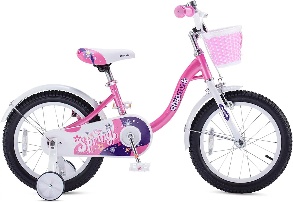 Pink 18 Inch Kids Bike with Basket S350784