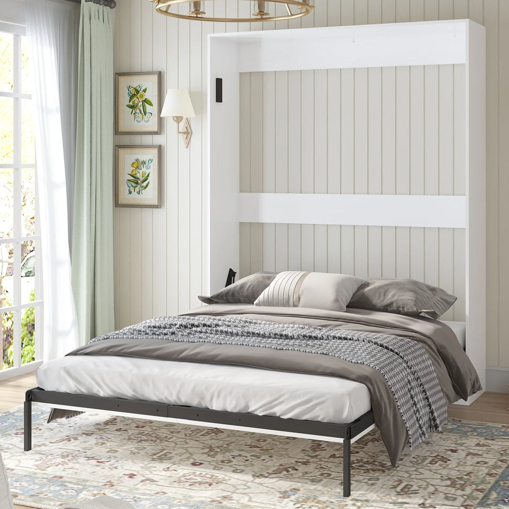 Foldable Wall Bed with Wardrobe and Storage Cabinet X68021