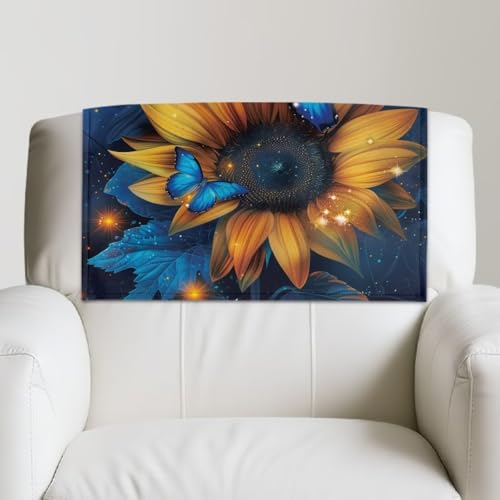 Orange Non Slip Waterproof Faux Leather Recliner Headrest Covers Set of 3 R7297
