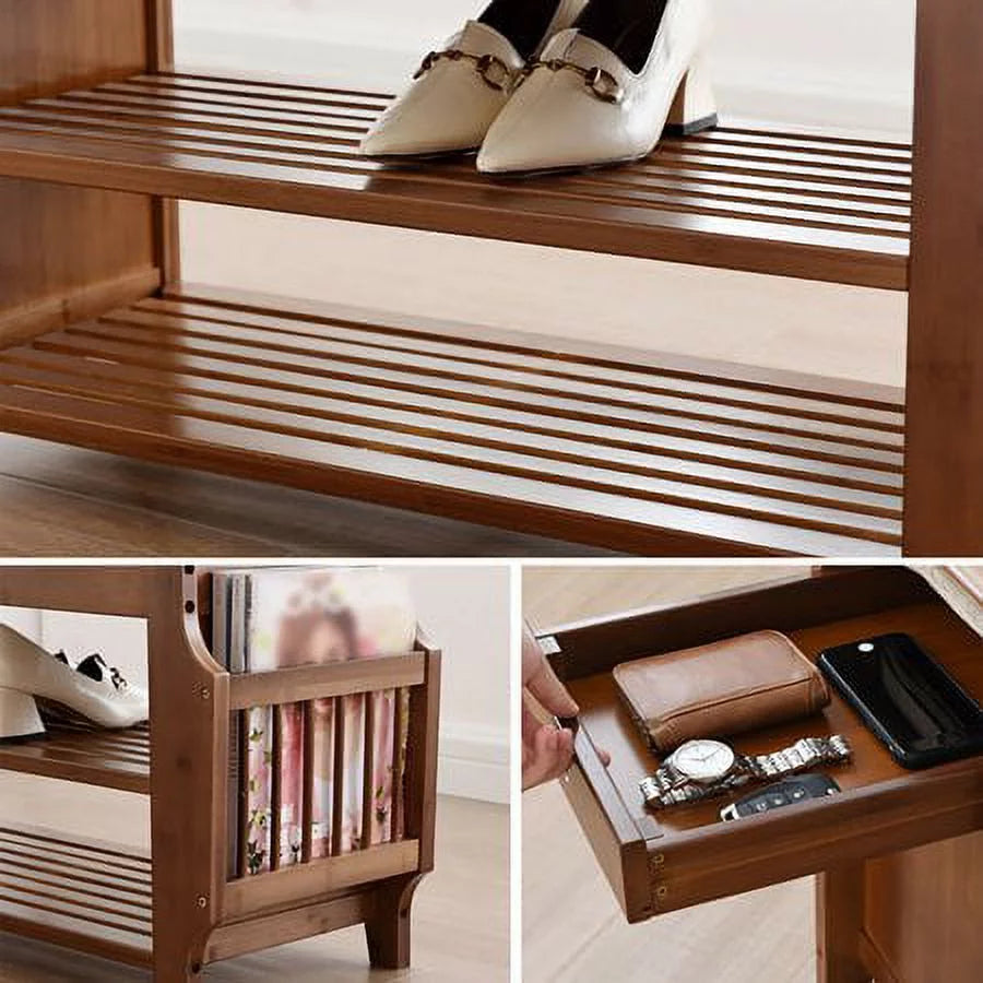 2 Tier Shoe Storage Bench with Drawer H72043