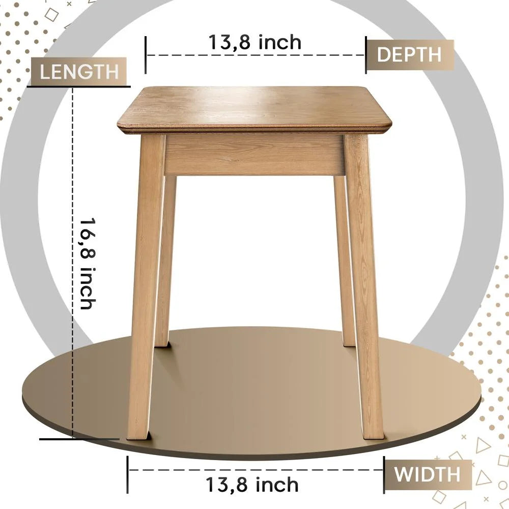Brown Set of 2 Solid Wood Stool H15496