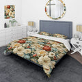 Beige Red Cottage Bedding Set With Shams Full Queen Y6997