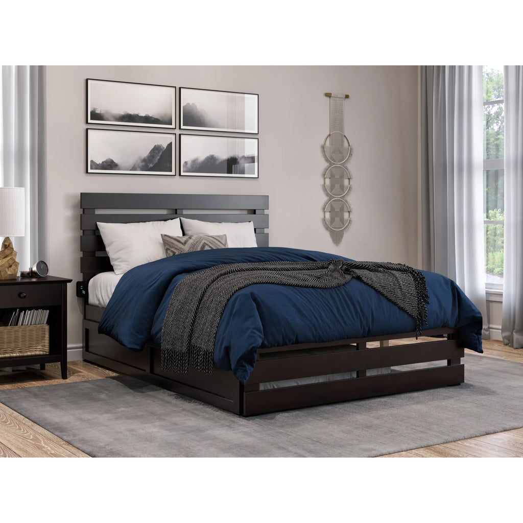 Oxford Wood Full Bed with Twin Trundle B447966