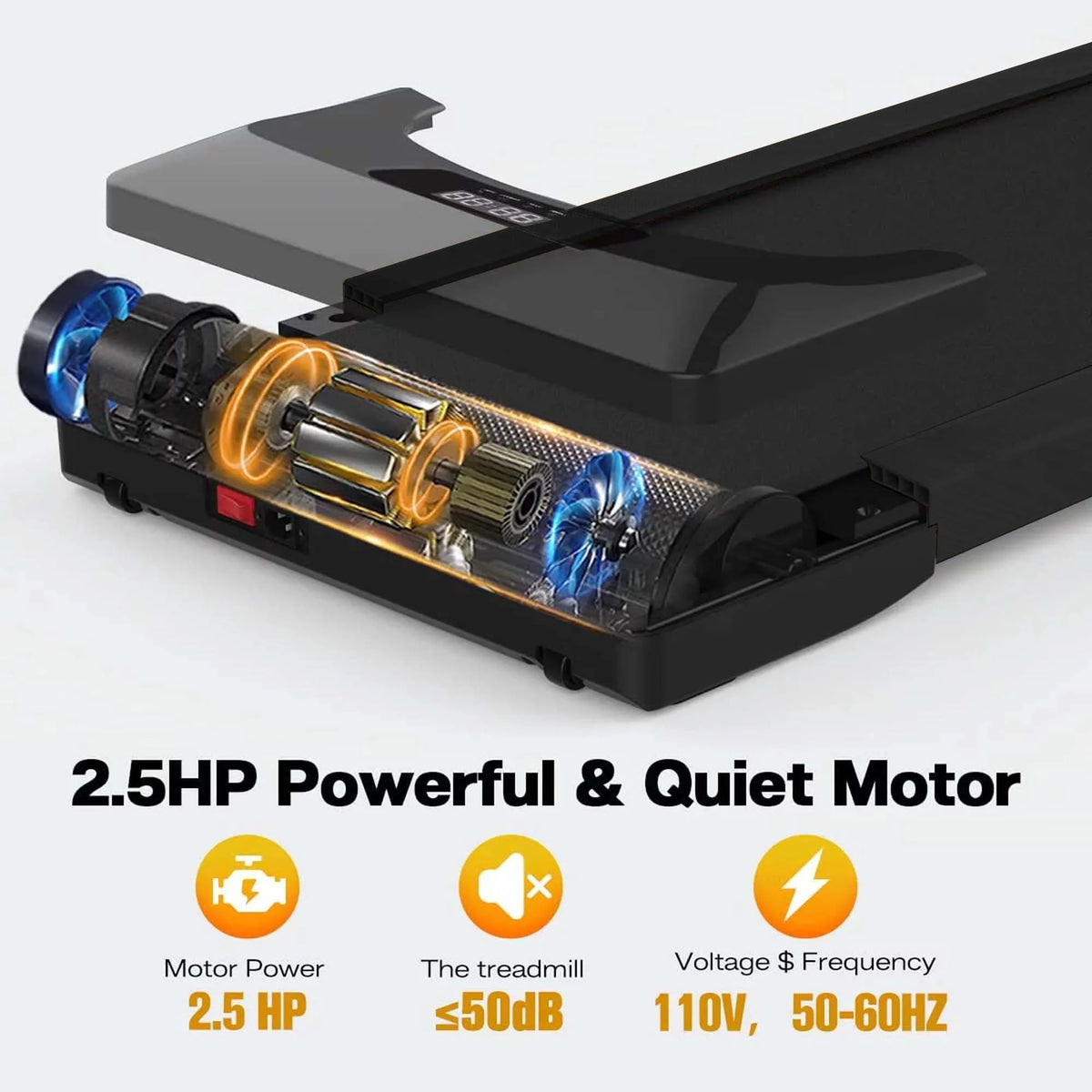 Under Desk Treadmill 245 lb Capacity 4 mph Speed C77300