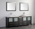 84 in. Double Sink Vanity Cabinet with Ceramic Vessel Sink & Mirror L47952