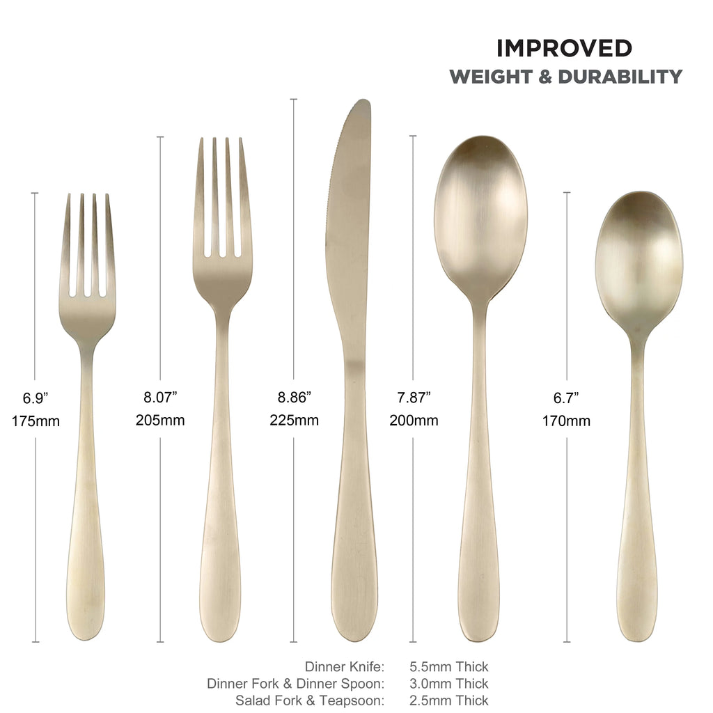 Champagne Satin 20-Piece Flatware Set B448