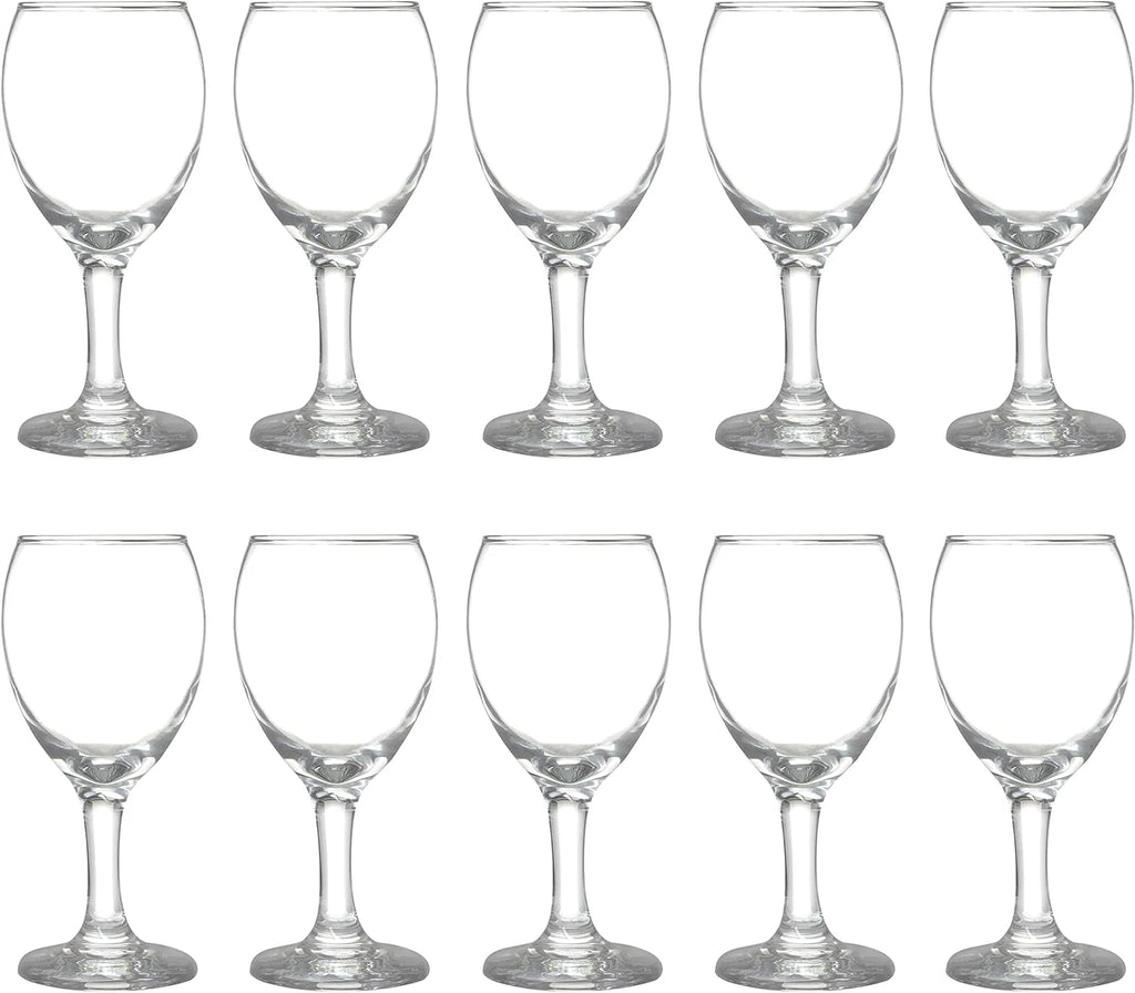 Clear 8.5 Oz Wine Glasses Set J1291