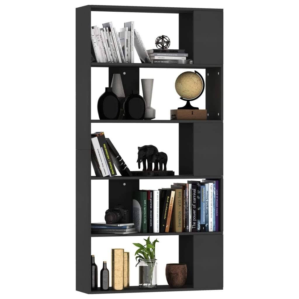 Black Chipboard Book Cabinet Room Divider O766418