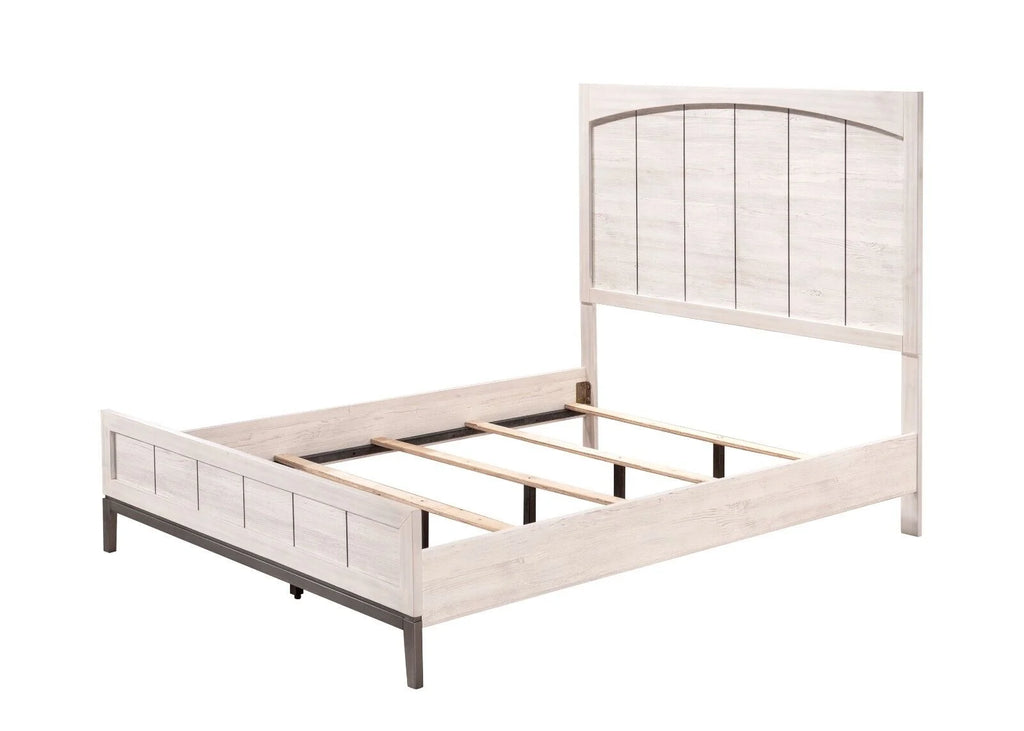 Beige King Size Panel Bed L1267