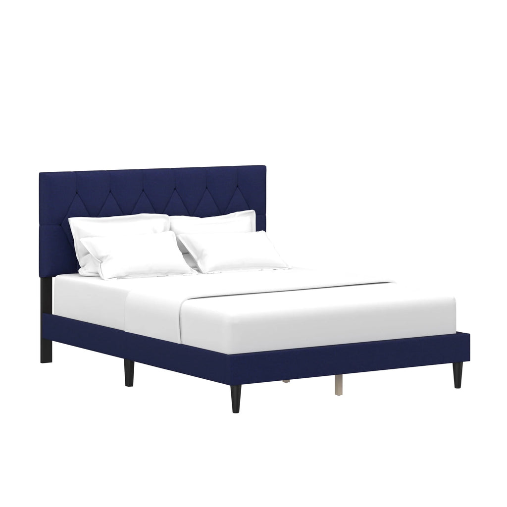 Gray Diamond Tufted Upholstered Queen Platform Bed M730618