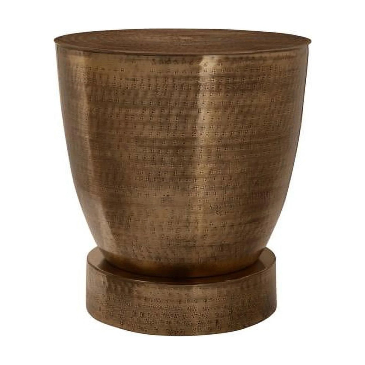 Antique Copper Metal Accent Table M29474