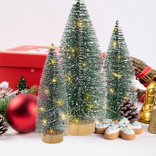 Mini Bottle Brush Christmas Trees with Lights X479853