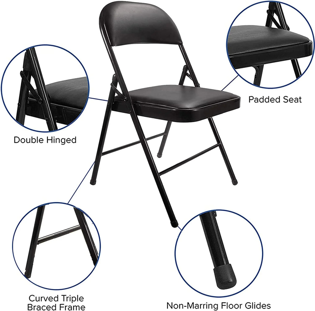 Black Vinyl Folding Chair 6 Pack D246187