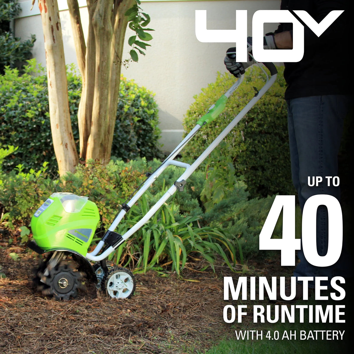40V 10-inch Cordless Cultivator/Tiller with Battery and Charger B1661