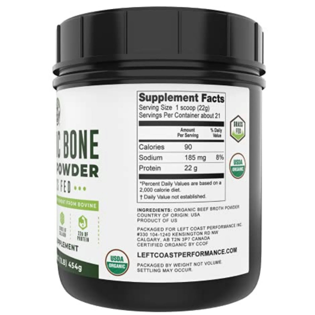 Organic Bone Broth Powder, 21 Servings 16oz C1197