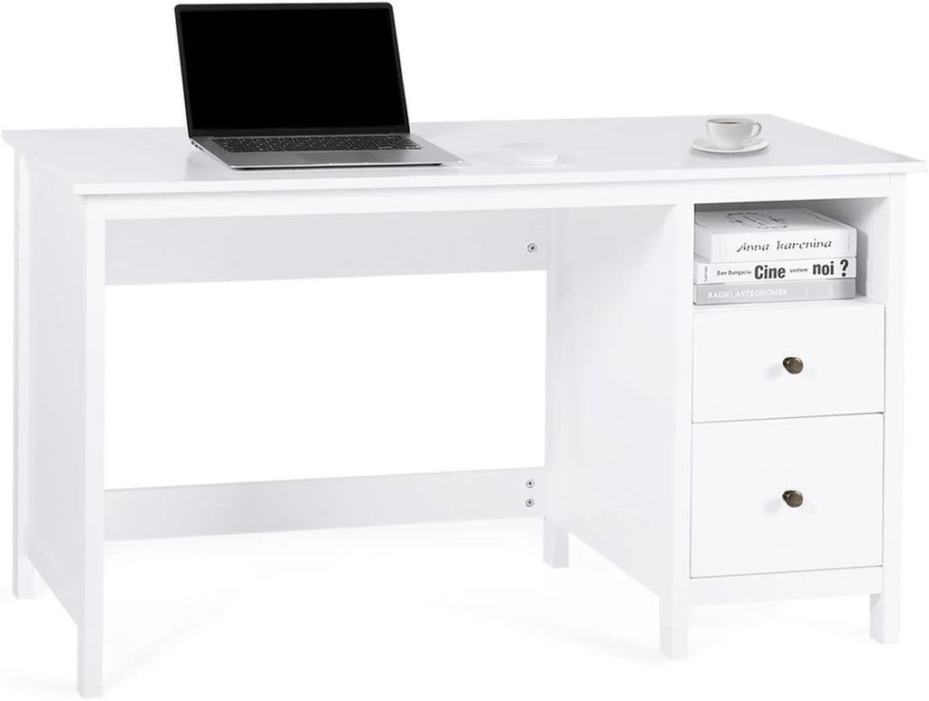 White Writing Desk with Drawers N99070