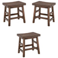 Brown Reclaimed Wood Barstool Set of 3 A1998