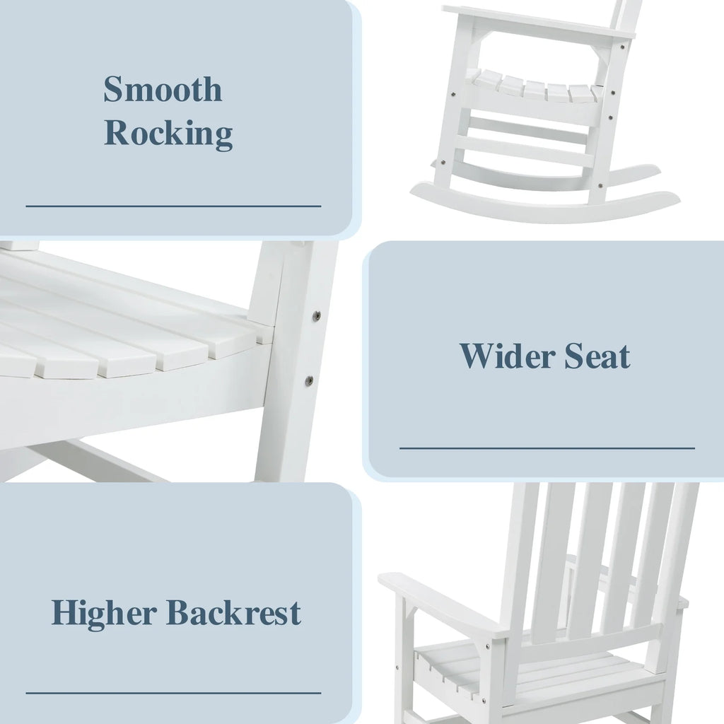 White Poly Lumber Rocking Chair with High Back O859