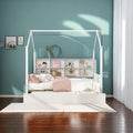 Full Size Wooden House Bed with Trundle and Shelf T776168