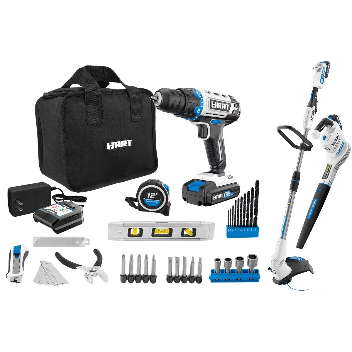 3/8-inch Drill/Driver Project Kit & 12-inch Hybrid String Trimmer/Blower Combo Kit H149