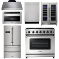36 Propane Gas Range, Range Hood, Microwave, Refrigerator, Dishwasher, Wine Cooler A403