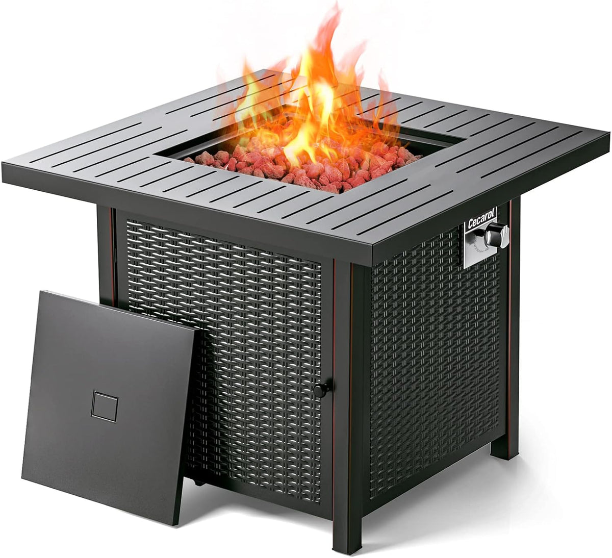 Propane Fire Pit Table with Lid 28 Auto-Ignition 50000 BTU W5546
