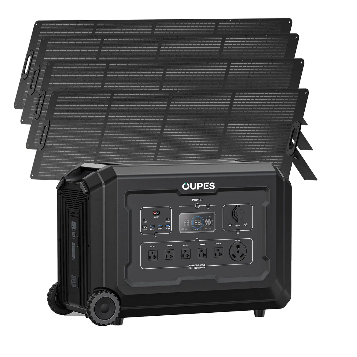 3600W 3072Wh Portable Power Station with 6x240W Solar Panels U391