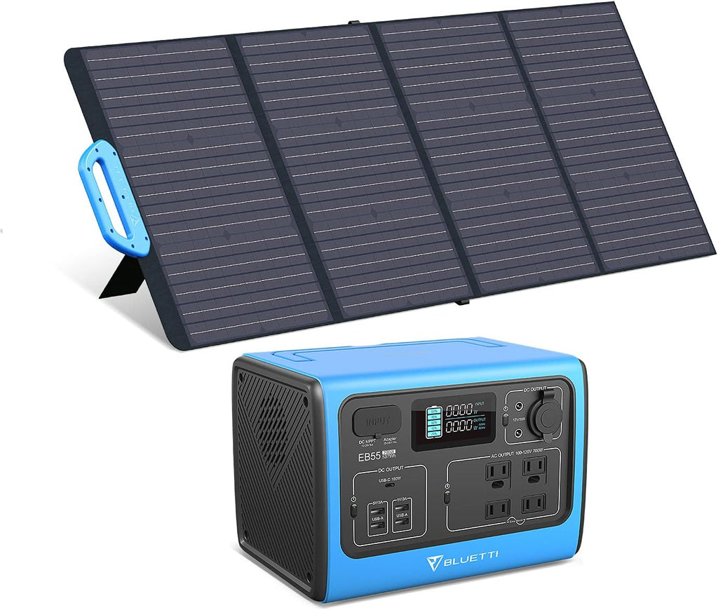 700W 537Wh Portable Power Station with 120W Foldable Solar Panel H950193
