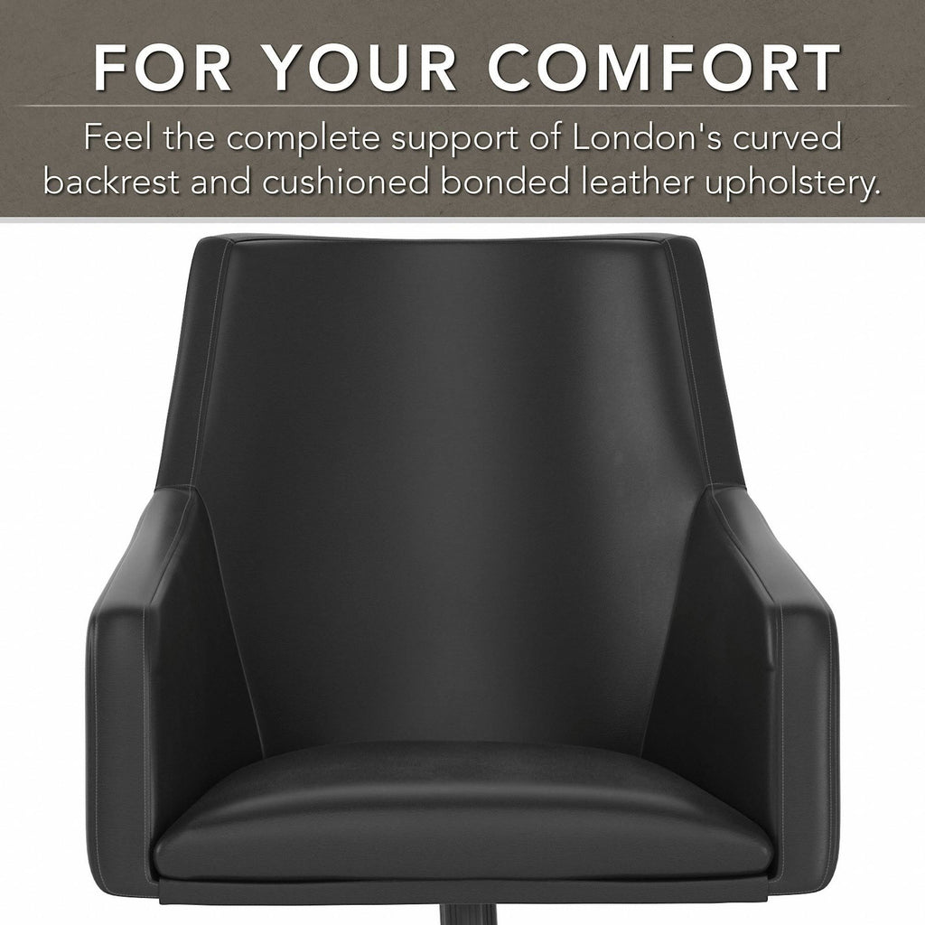 Black Leather Box Chair N219