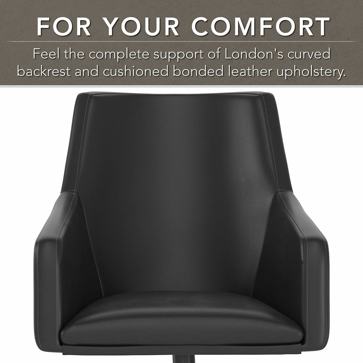 Black Leather Box Chair N219