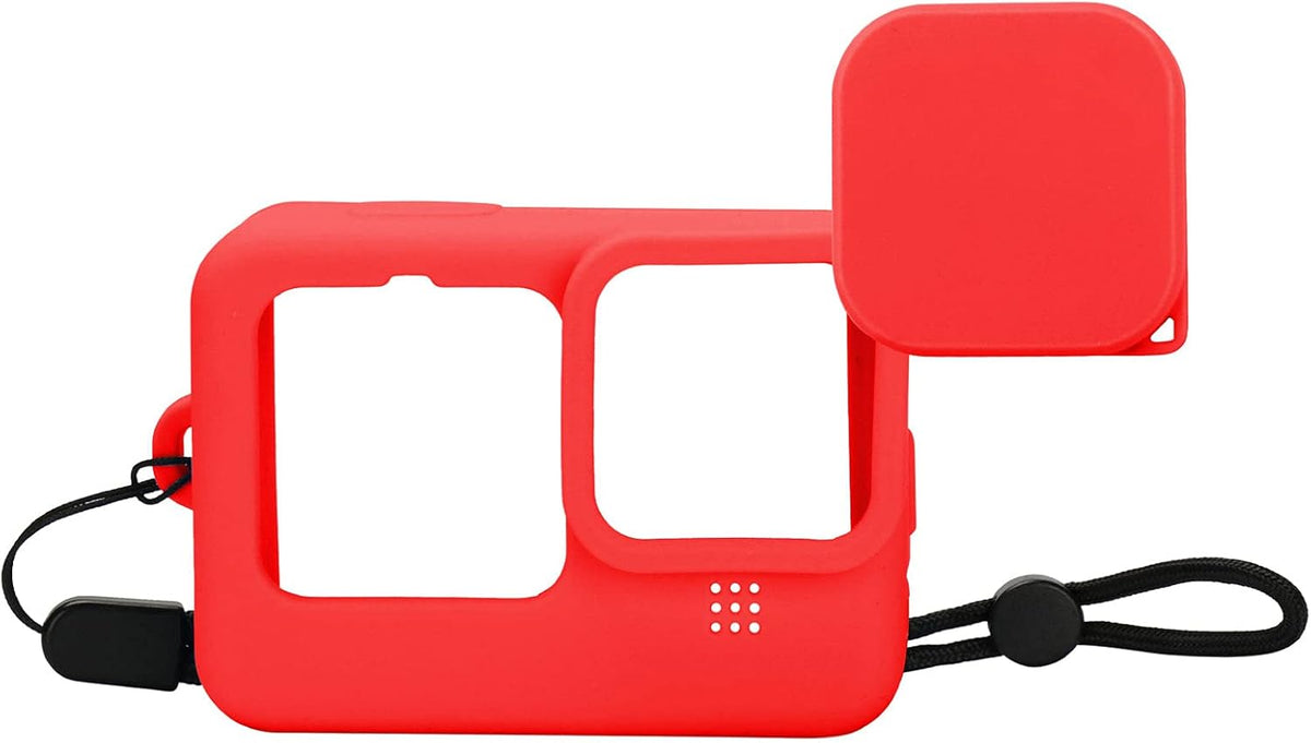 Orange Silicone Protective Case for GoPro Hero 9 with Lens Cap and Lanyard F4684
